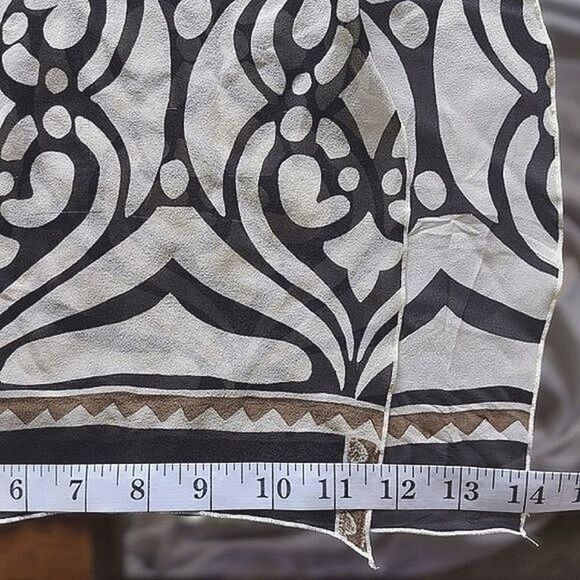 Vtg tri-tone chiffon damask pattern and horse motif - Picture 4 of 11